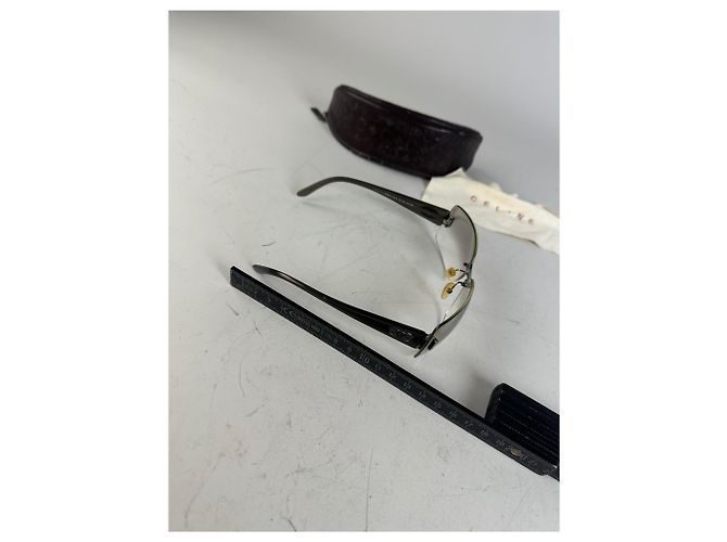 Céline Occhiali da sole vintage Celine Logo Grigio Nero Accenti Argentati - vista 5