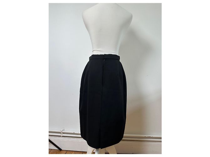 Chloé Saia vintage Chloe em mistura de lã preta L Preto - vista 13