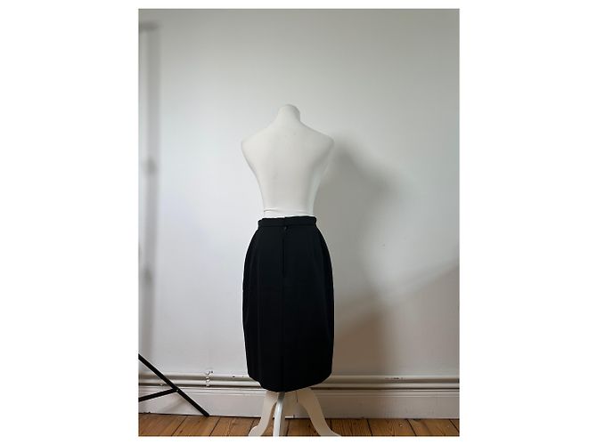 Chloé Saia vintage Chloe em mistura de lã preta L Preto - vista 3