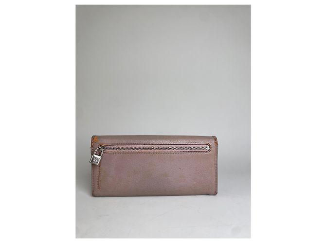 Vintage Loewe Leather Zip Wallet Pink Silver - view 2