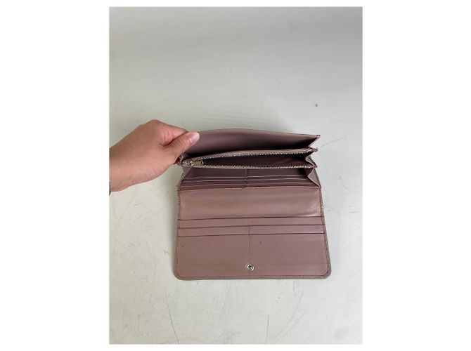 Vintage Loewe Leather Zip Wallet Pink Silver - view 5