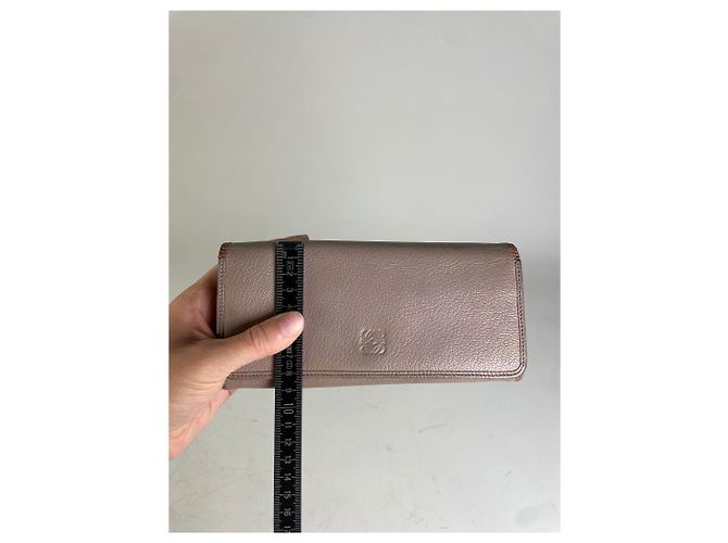 Vintage Loewe Leather Zip Wallet Pink Silver - view 7