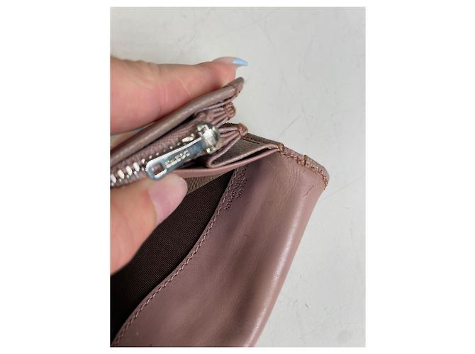 Vintage Loewe Leather Zip Wallet Pink Silver - view 8