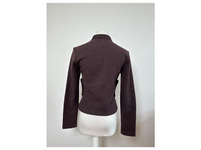 First Giacca in nylon e lana vintage Balenciaga Marrone scuro M - vista 10
