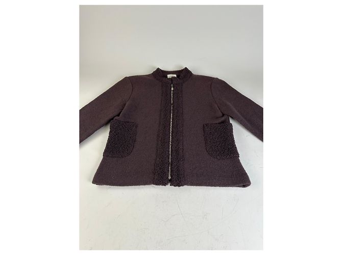 First Giacca in nylon e lana vintage Balenciaga Marrone scuro M - vista 4