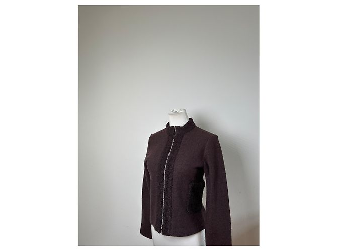 First Giacca in nylon e lana vintage Balenciaga Marrone scuro M - vista 8