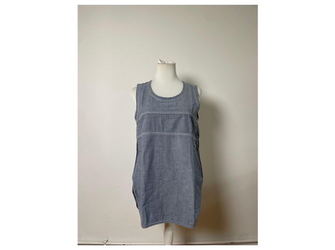 Vintage Issey Miyake Baumwoll-Tunika Hellblau M - Ansicht 10