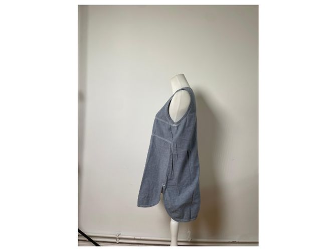Vintage Issey Miyake Baumwoll-Tunika Hellblau M - Ansicht 2