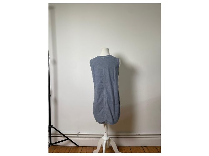 Vintage Issey Miyake Baumwoll-Tunika Hellblau M - Ansicht 3