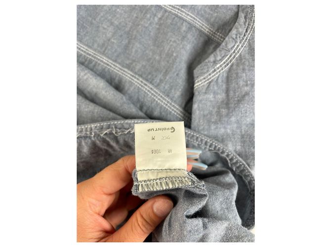 Vintage Issey Miyake Baumwoll-Tunika Hellblau M - Ansicht 7