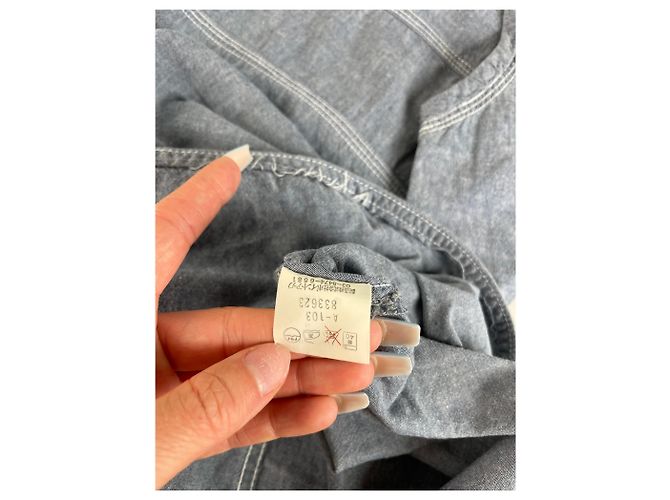Vintage Issey Miyake Baumwoll-Tunika Hellblau M - Ansicht 9