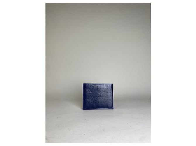 Vintage Givenchy Pebbled Leather Wallet Navy Gold Navy blue - view 11