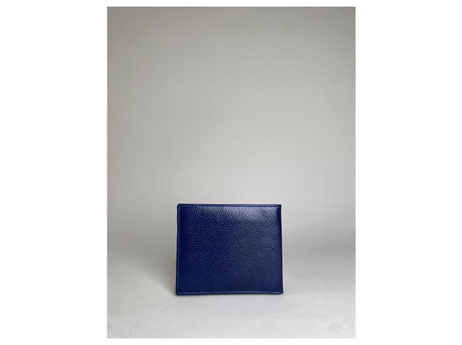 Vintage Givenchy Pebbled Leather Wallet Navy Gold Navy blue - view 2