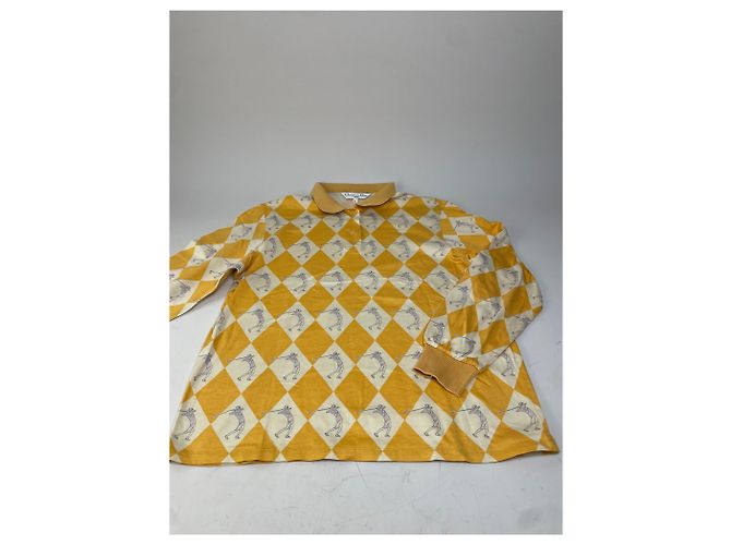 Polo in Cotone Vintage Dior Giallo Crema L - vista 4