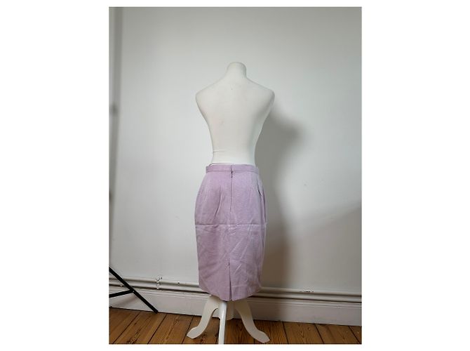 Completo Blazer e Top in Miscela di Seta Testurizzata Vintage Givenchy Lavanda S Porpora - vista 10