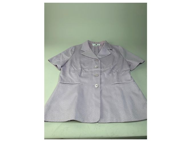 Completo Blazer e Top in Miscela di Seta Testurizzata Vintage Givenchy Lavanda S Porpora - vista 4