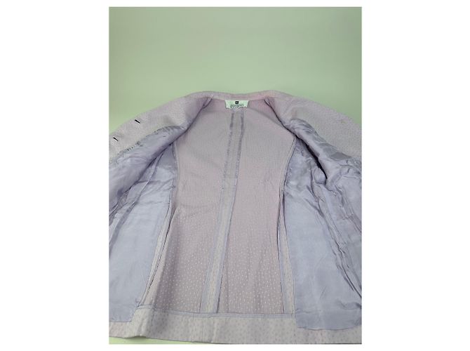 Completo Blazer e Top in Miscela di Seta Testurizzata Vintage Givenchy Lavanda S Porpora - vista 5