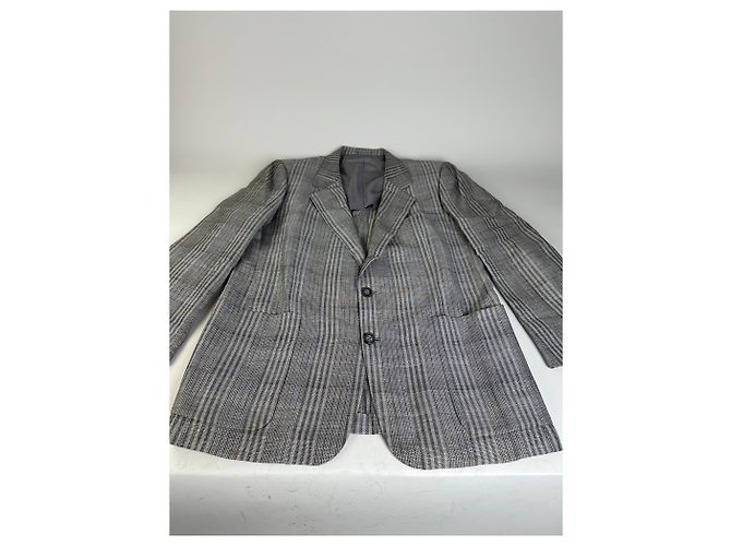 Blazer Vintage Dior in lana e lino da uomo Grigio Nero M - vista 7