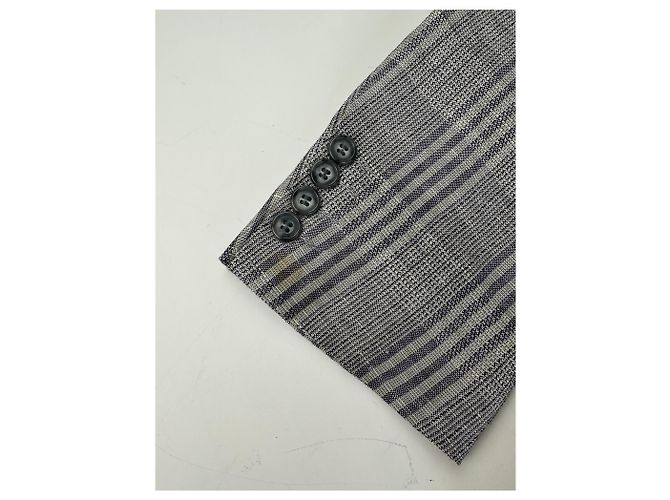 Blazer Vintage Dior in lana e lino da uomo Grigio Nero M - vista 8
