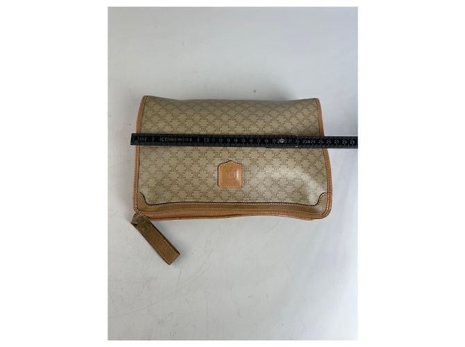 Triomphe Céline Vintage Celine Monogram Canvas Clutch Bag Beige Braun - Ansicht 10