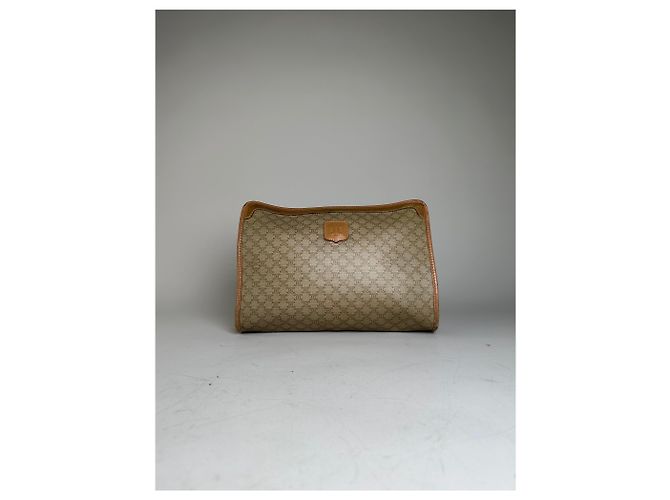 Triomphe Céline Vintage Celine Monogram Canvas Clutch Bag Beige Braun - Ansicht 12