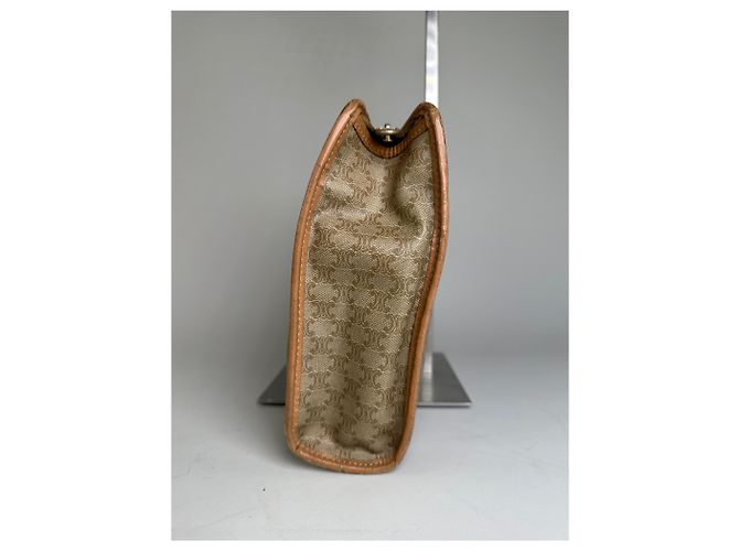 Triomphe Céline Vintage Celine Monogram Canvas Clutch Bag Beige Braun - Ansicht 4