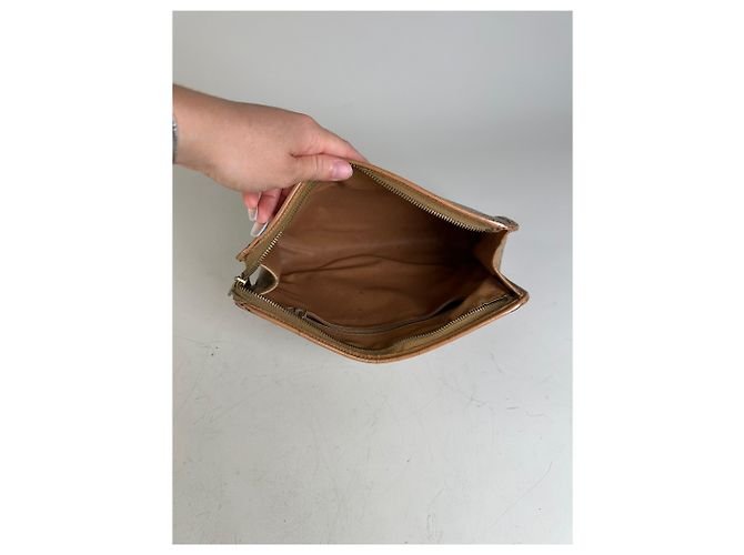Triomphe Céline Vintage Celine Monogram Canvas Clutch Bag Beige Braun - Ansicht 5