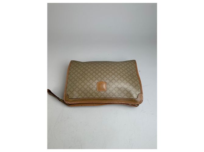 Triomphe Céline Vintage Celine Monogram Canvas Clutch Bag Beige Braun - Ansicht 7