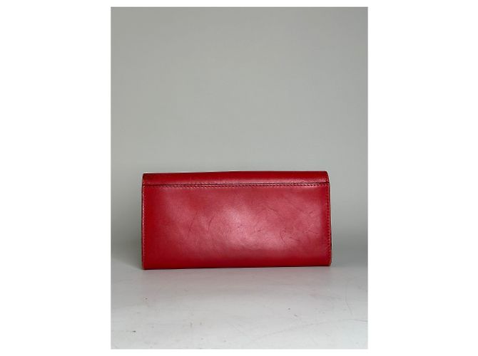 Céline Vintage Celine Leather Long Wallet Red - view 2