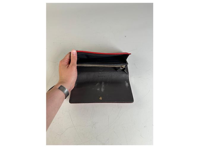 Céline Vintage Celine Leather Long Wallet Red - view 4