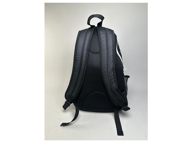 Vintage Courreges Nylon Backpack Black White Silver Zips - view 3