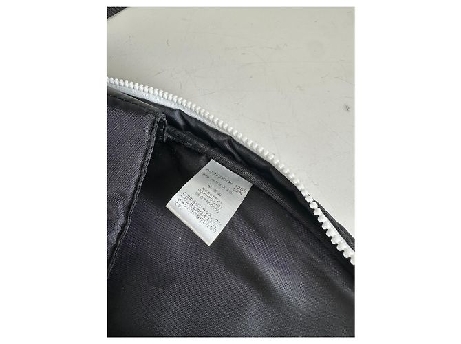 Vintage Courreges Nylon Backpack Black White Silver Zips - view 6