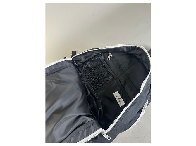 Vintage Courreges Nylon Backpack Black White Silver Zips - view 8