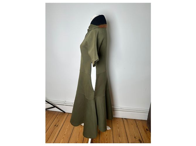 Vintage Marni Wollmischungs-Strickkragenkleid Olive Black S - Ansicht 2