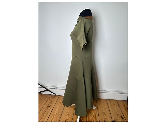 Vintage Marni Wollmischungs-Strickkragenkleid Olive Black S - Ansicht 4