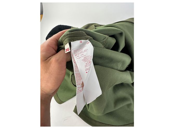 Vintage Marni Wollmischungs-Strickkragenkleid Olive Black S - Ansicht 8