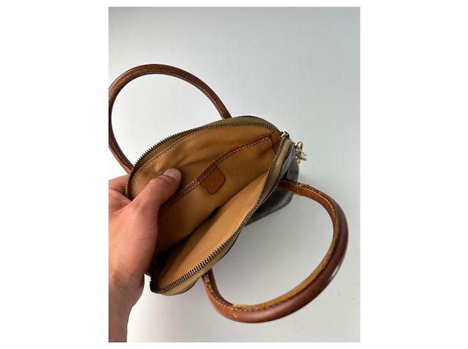 Triomphe Céline Vintage Celine Macadam Canvas Schultertasche Braun Tan - Ansicht 4