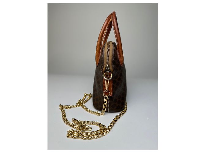Triomphe Céline Vintage Celine Macadam Canvas Schultertasche Braun Tan - Ansicht 8