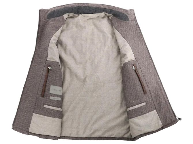 Corneliani Seide-Kaschmir Weste, Größe 50 IT Braun - Ansicht 3