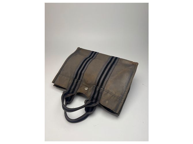 Hermès Vintage Hermes Canvas Mini Tote Grau - Ansicht 10