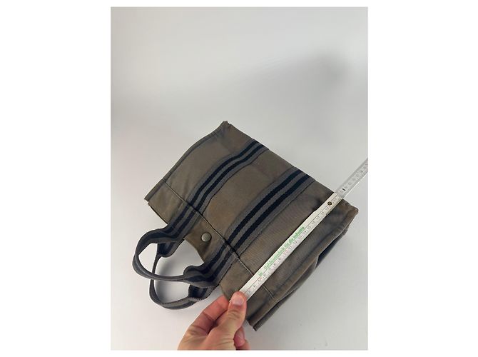 Hermès Vintage Hermes Canvas Mini Tote Grau - Ansicht 13