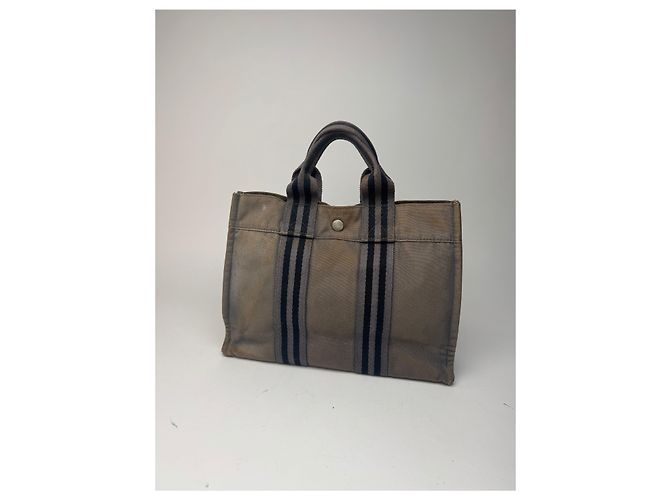 Hermès Vintage Hermes Canvas Mini Tote Grau - Ansicht 15
