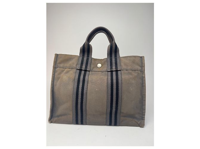 Hermès Vintage Hermes Canvas Mini Tote Grau - Ansicht 2