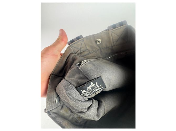 Hermès Vintage Hermes Canvas Mini Tote Grau - Ansicht 4