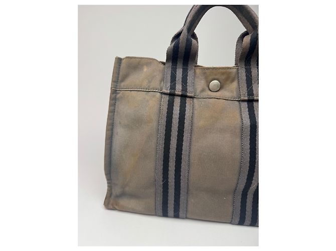 Hermès Vintage Hermes Canvas Mini Tote Grau - Ansicht 6