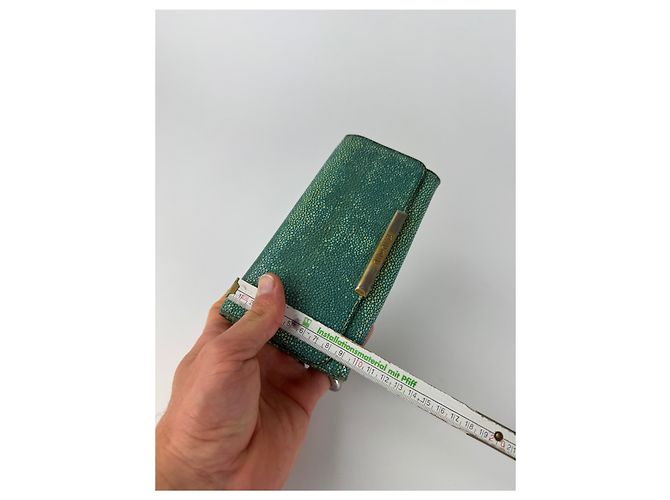 Vintage Miu Miu Leather Wallet Turquoise Blue - view 10