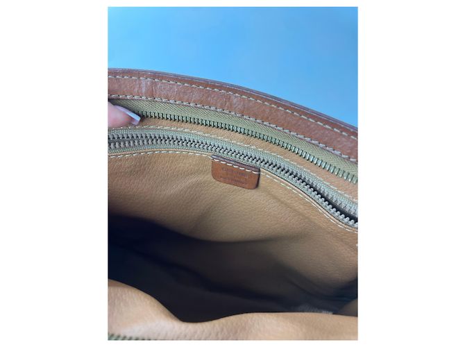 Céline Clutch in pelle Vintage Celine Triomphe Monogram Marrone - vista 3