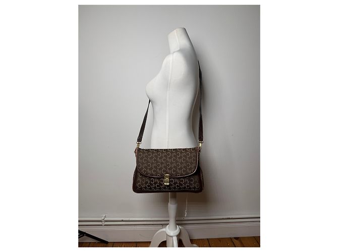 Céline Vintage Celine Paris Monogram Schultertasche / Crossbody Bag Braun - Ansicht 14