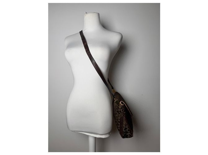 Céline Vintage Celine Paris Monogram Schultertasche / Crossbody Bag Braun - Ansicht 4