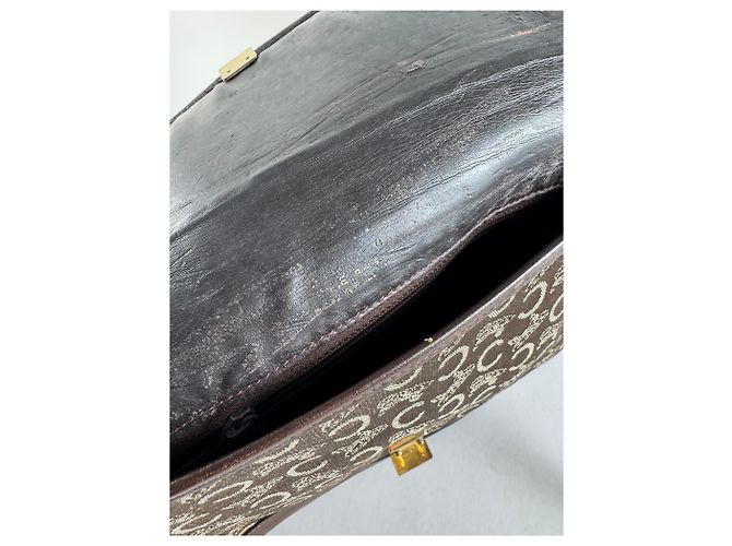 Céline Vintage Celine Paris Monogram Schultertasche / Crossbody Bag Braun - Ansicht 6